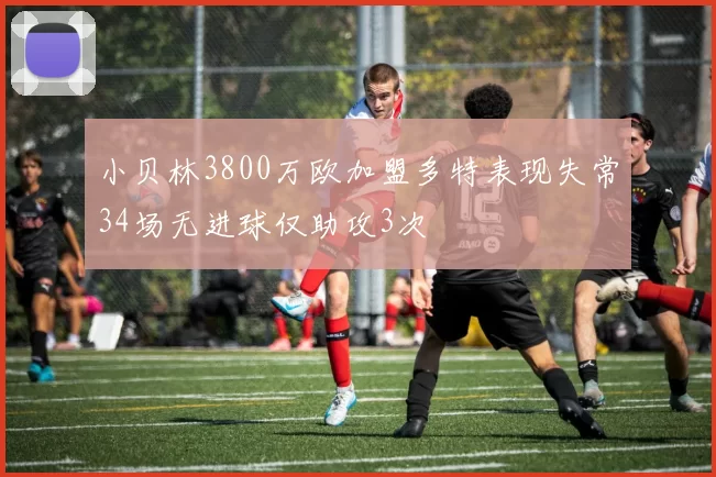小贝林3800万欧加盟多特表现失常34场无进球仅助攻3次